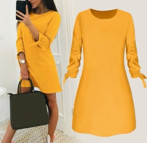 Women Casual Sashes Button Sheath Dress Turn Down Collar Long Sleeve Solid Dress 2019 Autumn Fashion Vintage Elegant Mini Dress