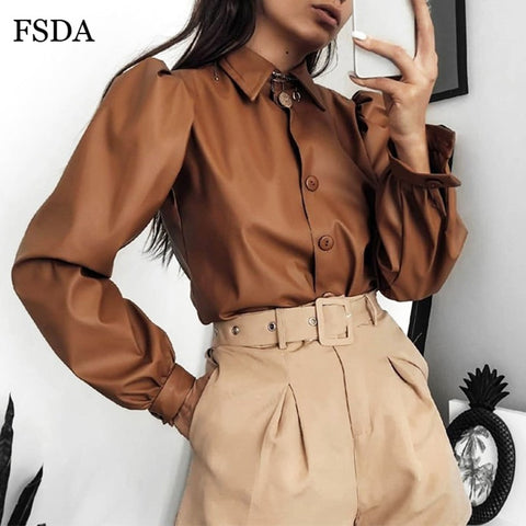 TWOTWINSTYLE Elegant Perspective Womens Tops And Blouses Lantern Sleeve Lace Up Plus Size Shirts Female 2019 Autumn Fashion New