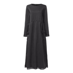 Fashion Women's Autumn Sundress ZANZEA 2019 Lace Patchwork Sweatshirts Dress Female Hoodies Plus Size Maxi Vestidos Pullover 5XL