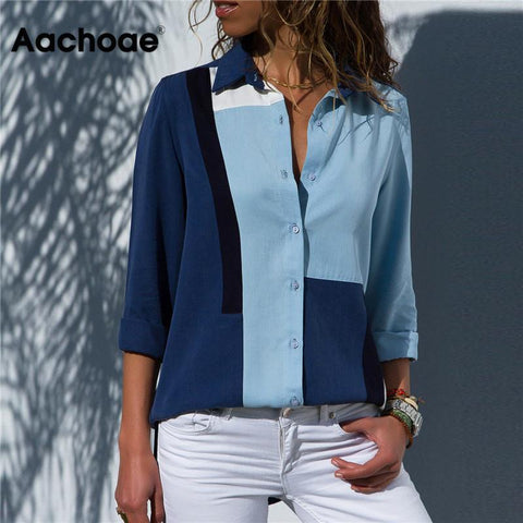 TWOTWINSTYLE Elegant Perspective Womens Tops And Blouses Lantern Sleeve Lace Up Plus Size Shirts Female 2019 Autumn Fashion New