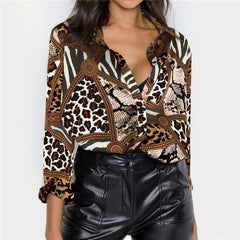 Women Blouses Sexy Leopard Blouse Shirt Long Sleeve Office Shirt 2020 Fashion Autumn Casual Vintage Tops Chemisier Femme