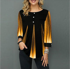 Shirt Women Spring Summer  Blouse 3/4 Sleeve Casual Printing  Female fashion shirt Tops Plus Size 5XL StreetShirt