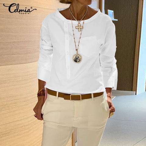 TWOTWINSTYLE Elegant Perspective Womens Tops And Blouses Lantern Sleeve Lace Up Plus Size Shirts Female 2019 Autumn Fashion New