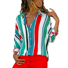 2019 New Fashion Print Women Blouses Long Sleeve Turn-down Collar Chiffon Blouse Shirt Casual Tops Plus Size Elegant Work Shirt