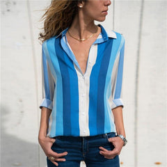 2019 New Fashion Print Women Blouses Long Sleeve Turn-down Collar Chiffon Blouse Shirt Casual Tops Plus Size Elegant Work Shirt