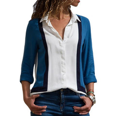 2019 New Fashion Print Women Blouses Long Sleeve Turn-down Collar Chiffon Blouse Shirt Casual Tops Plus Size Elegant Work Shirt