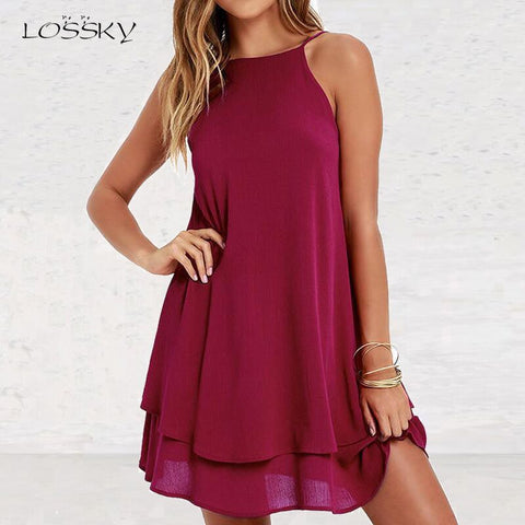 Women Fashion O-neck Solid Bow Elegant Straight Dress Spring Loose Mini Dresses 3/4 Sleeve Bow comfortable Plus Size