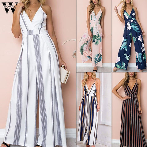 Wholesale Retail Summer Women V-Neck Rompers Sexy Club Solid  Elegant Bodycon Jumpsuit Playsuit Romper