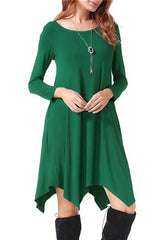 Autumn Winter Cotton Dress Women Long Sleeve Irregular Loose Dress Casual Black Dress Plus Size mini Dress Fashion Clothing 3XL